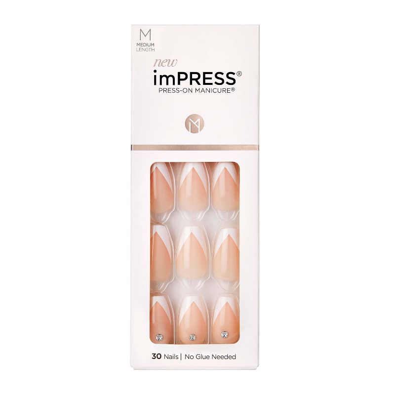 Kiss imPRESS Press-On Manicure False Nails - So French - 30ct
