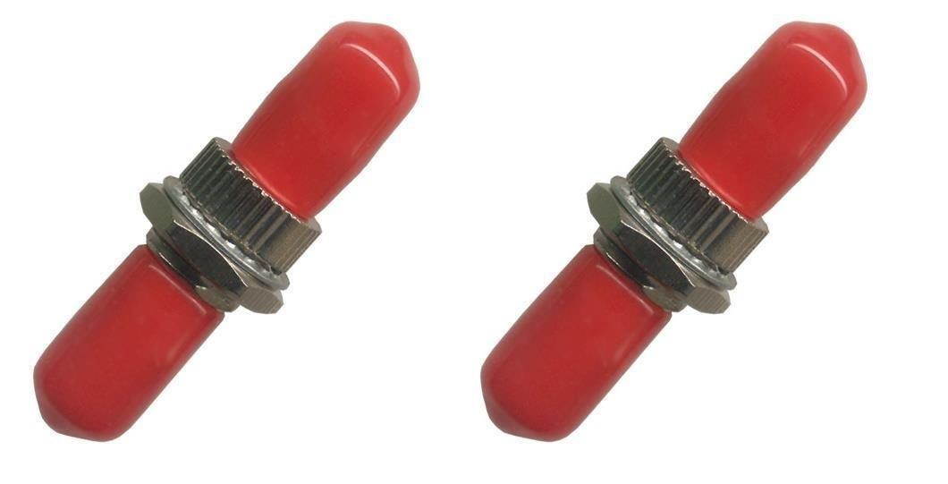 RiteAV 2 Pack ST-ST Fiber Optic Adapter Multimode Simplex Coupler Female F/F