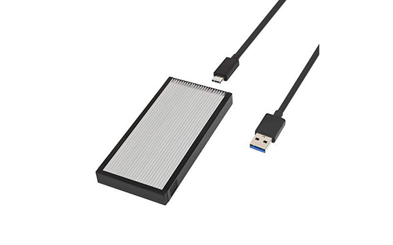 USB C Dual M.2 B-Key SSD RAID Enclosure Adapter, USB 3.1 Gen 2 Type C to Two M.2 SATA B Key Solid State Drive External RAID Enclosure Support RAID ...