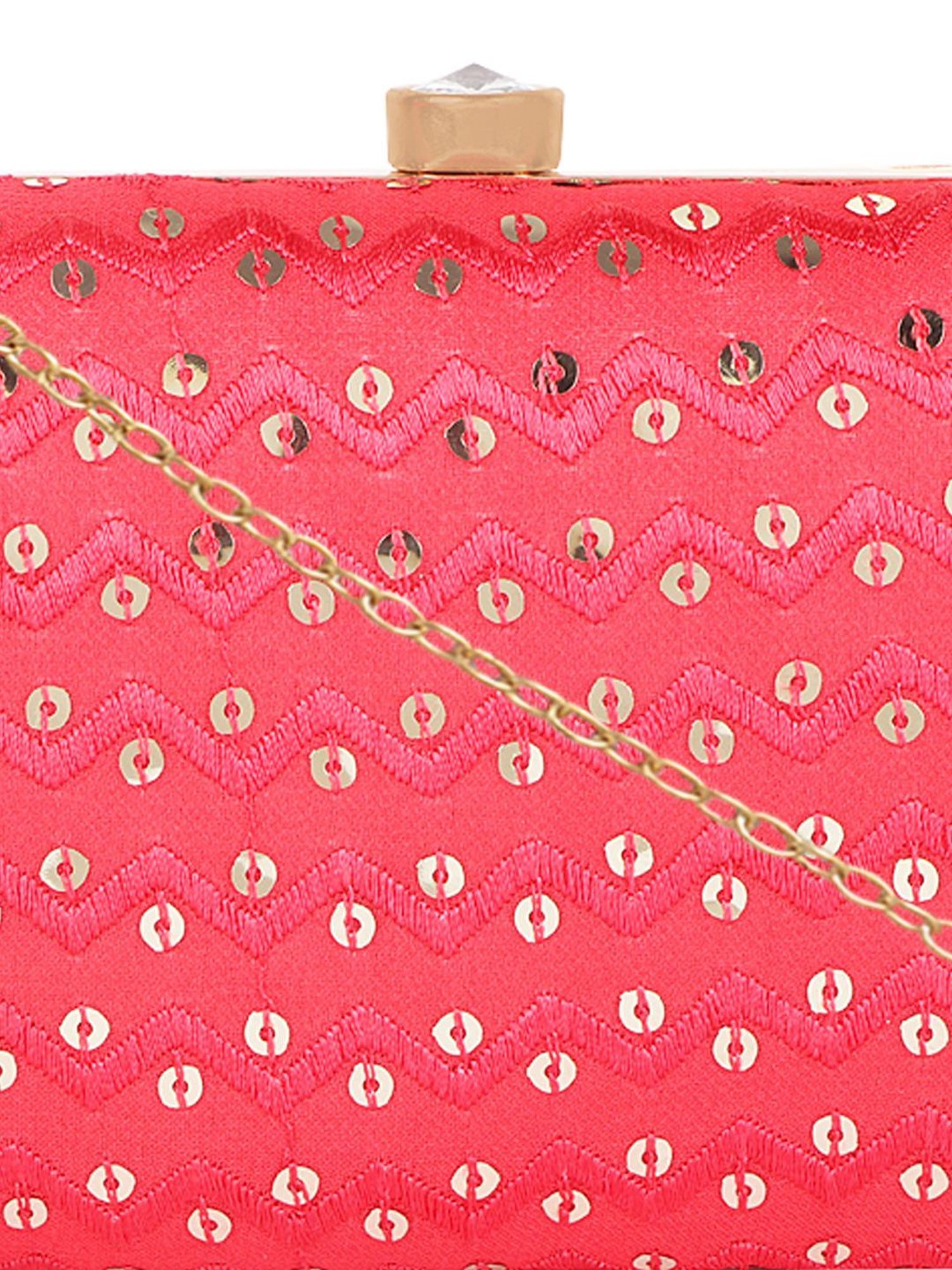 Horra Pink Embellished Clutch
