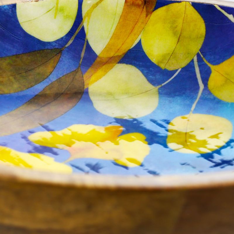 Gibson Elite Philomena 12 Inch Enamel On Wood Round Serving Bowl