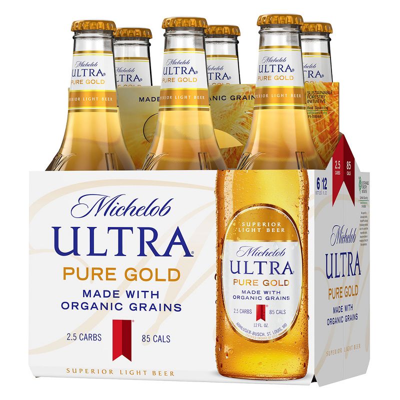Michelob Ultra Pure Gold Organic Light Beer - 6pk/12 fl oz Bottles