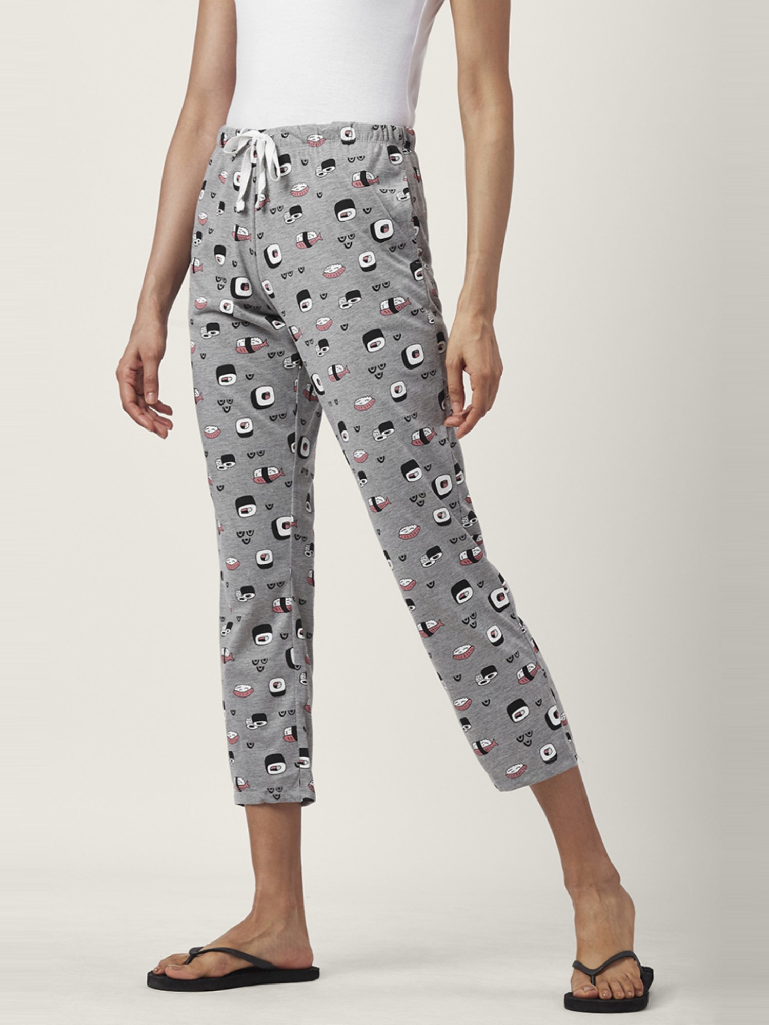 Dreamz by Pantaloons Grey & Blue Cotton Printed Pyjamas - Pack Of 2