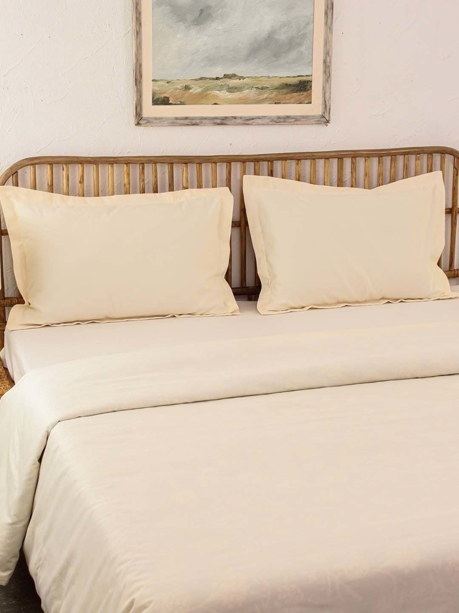 House This Sesame Off-White Cotton 600 TC Double Duvet Cover