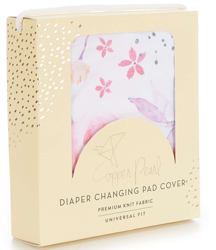 Copper Pearl Baby Girls Bloom Floral Print Premium Diaper Changing Pad Cover