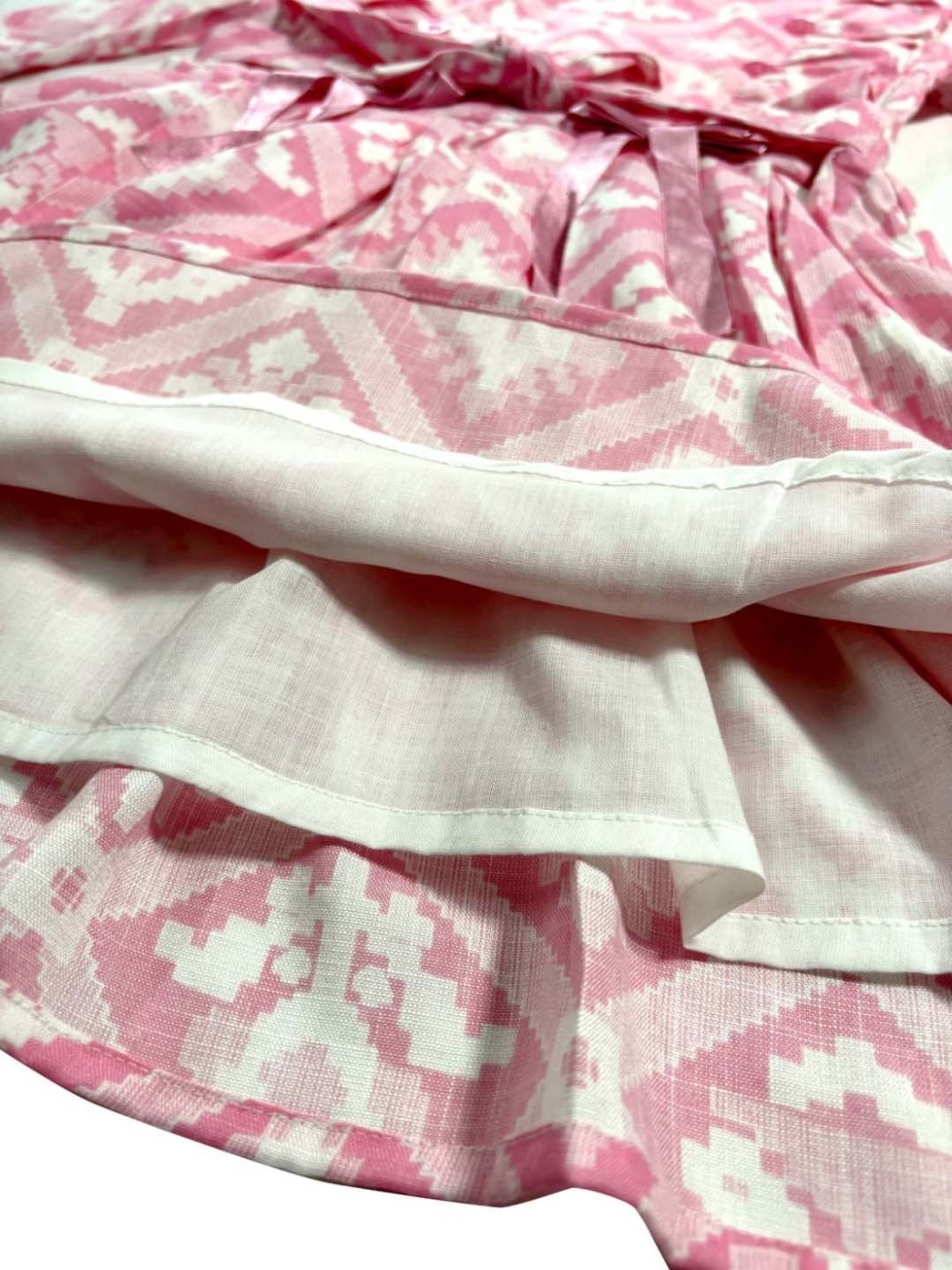 Bella Moda Kids Pink Cotton Printed Full Sleeves Dress