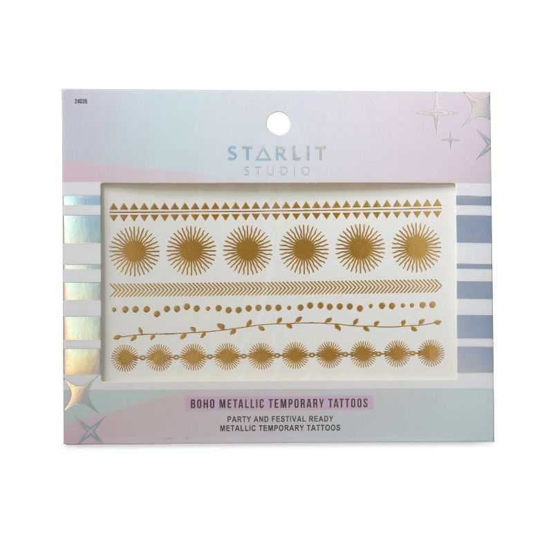 Starlit Studio Boho Metallic Temporary Tattoos - Gold