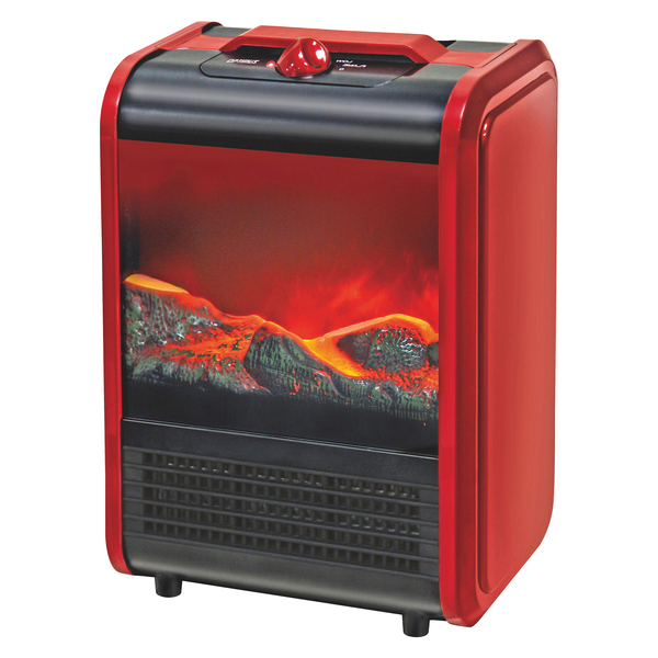 H-9300 2-Setting 1,200-Watt-Max Flame-Effect Mini Fireplace Electric Heater