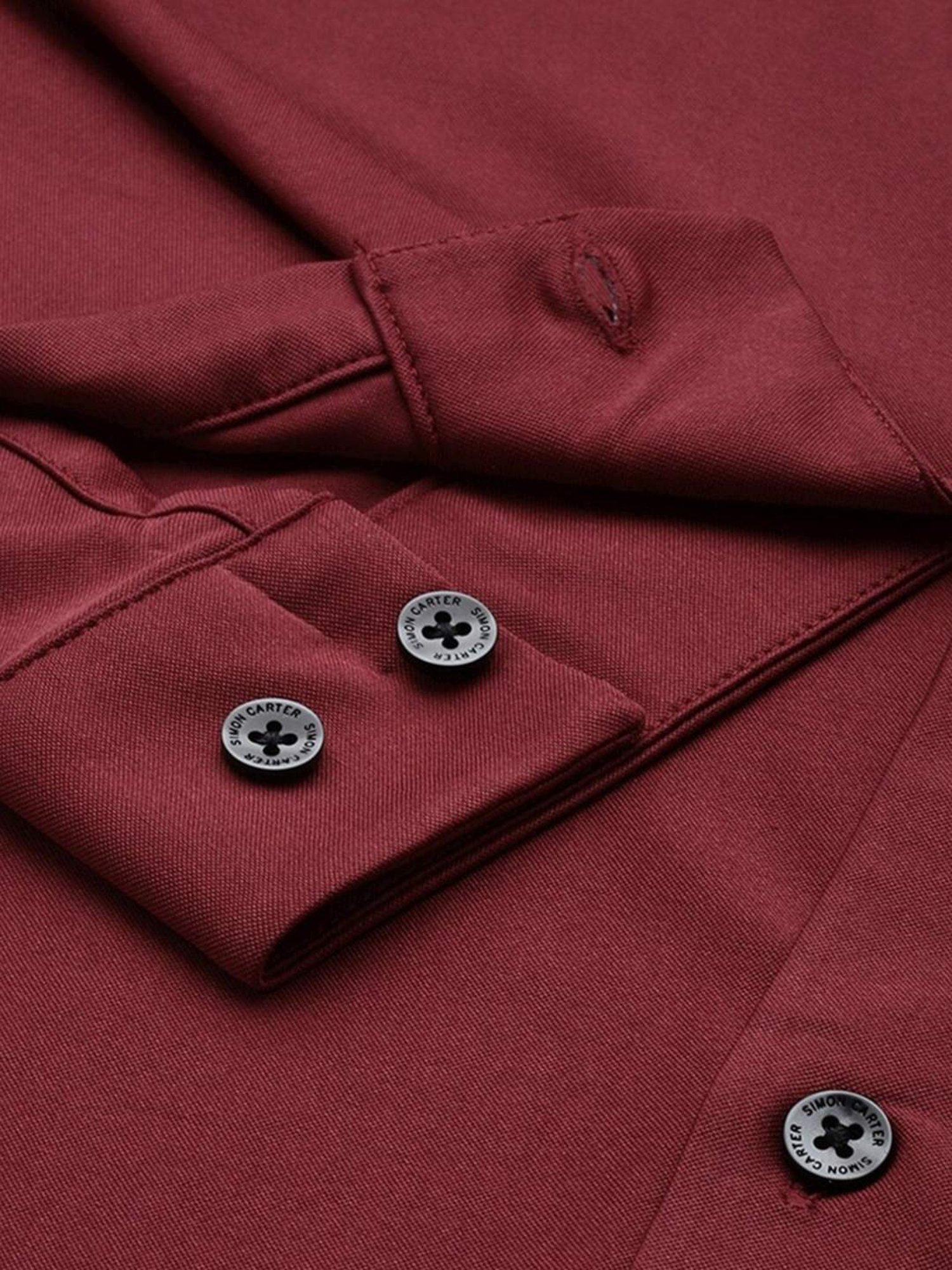 Simon Carter London Maroon Slim Fit Shirt