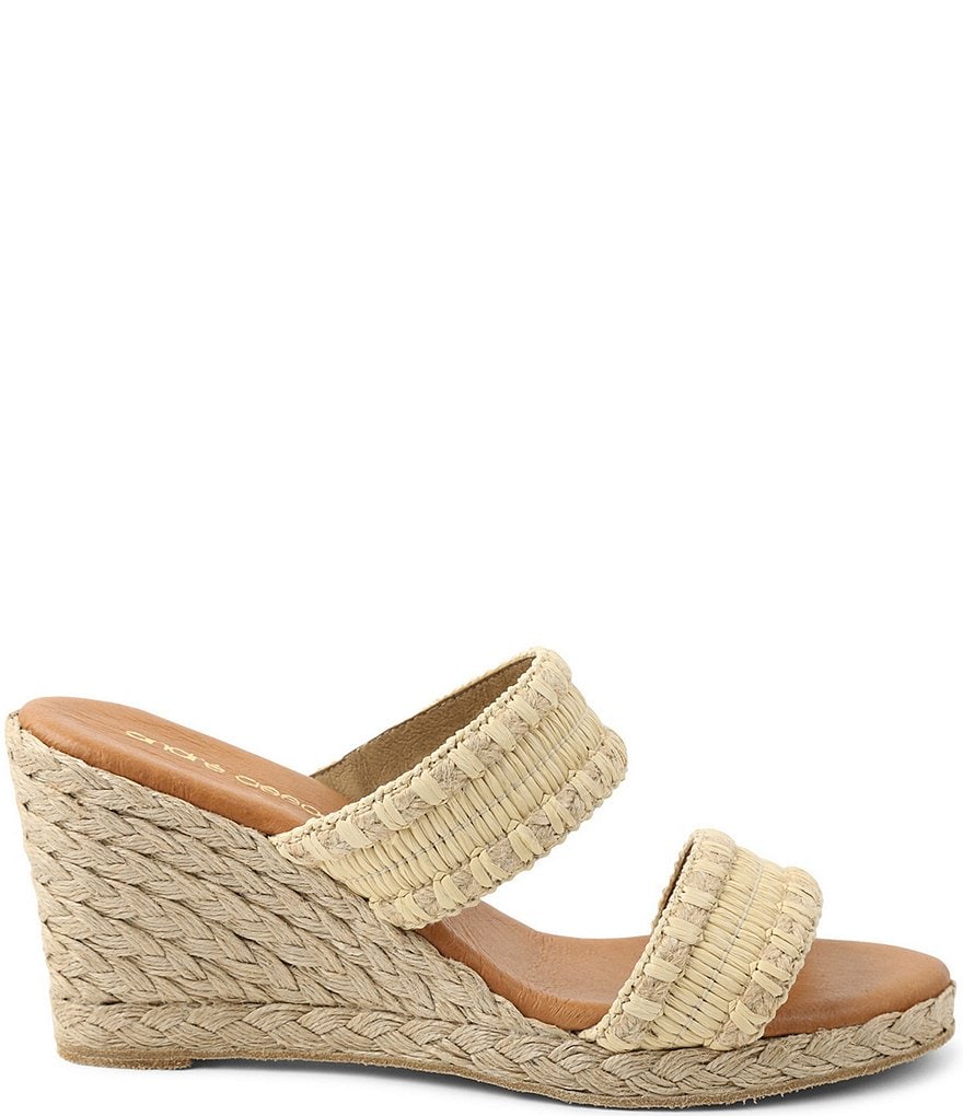 Andre Assous Nolita Raffia Espadrille Slide Wedges