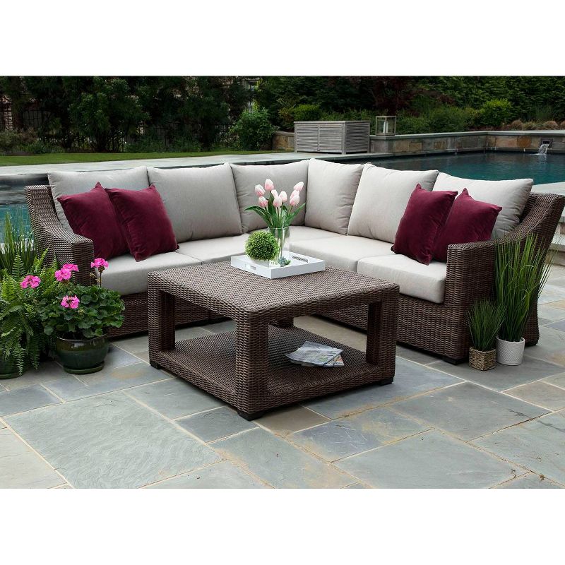 Monteray 4pc Sectional with Sunbrella Fabric Brown - Canopy Home and Garden
