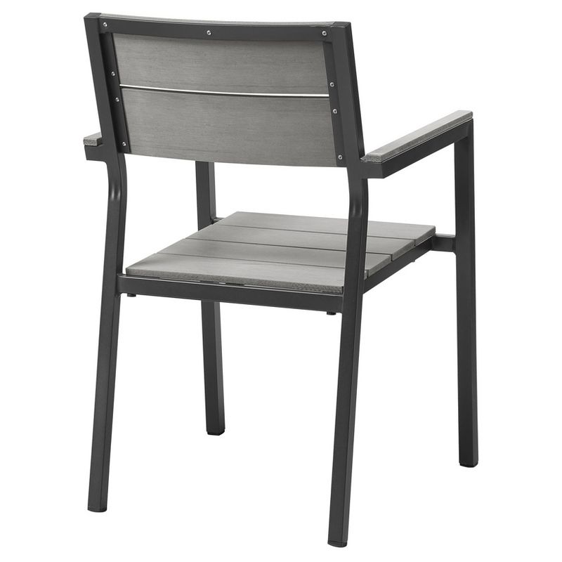 Maine Dining Outdoor Patio Armchair in Brown Gray - Modway
