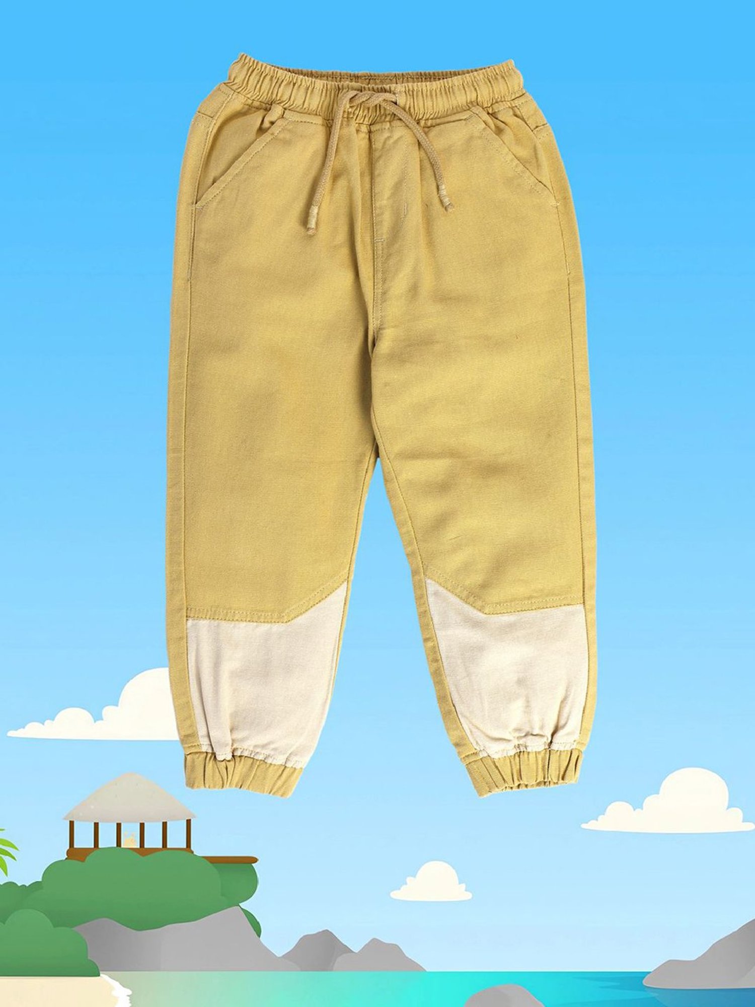 MINIKLUB Boys Beige Solid Pants