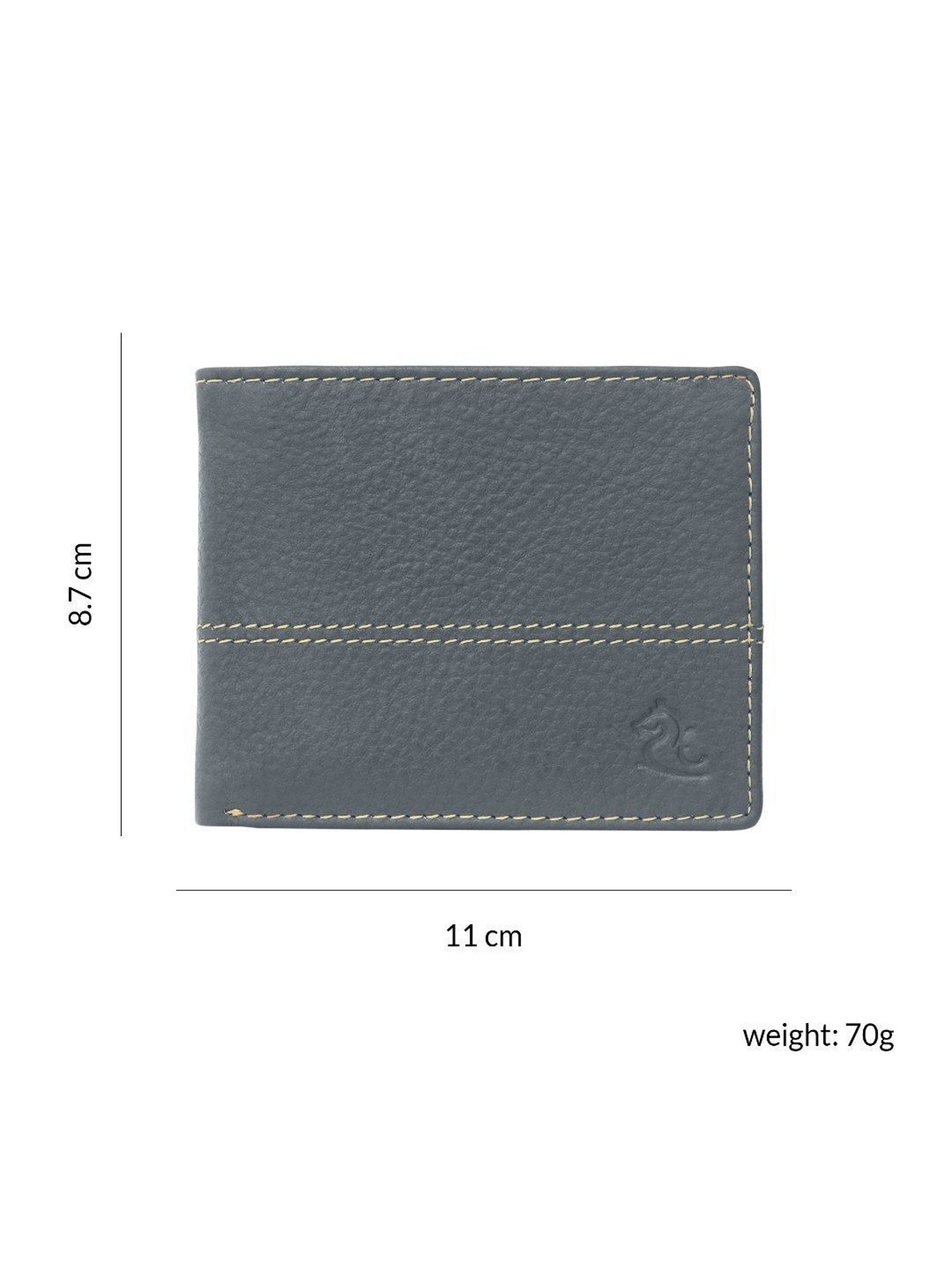 Kara Blue Leather Bi-Fold Wallet for Men