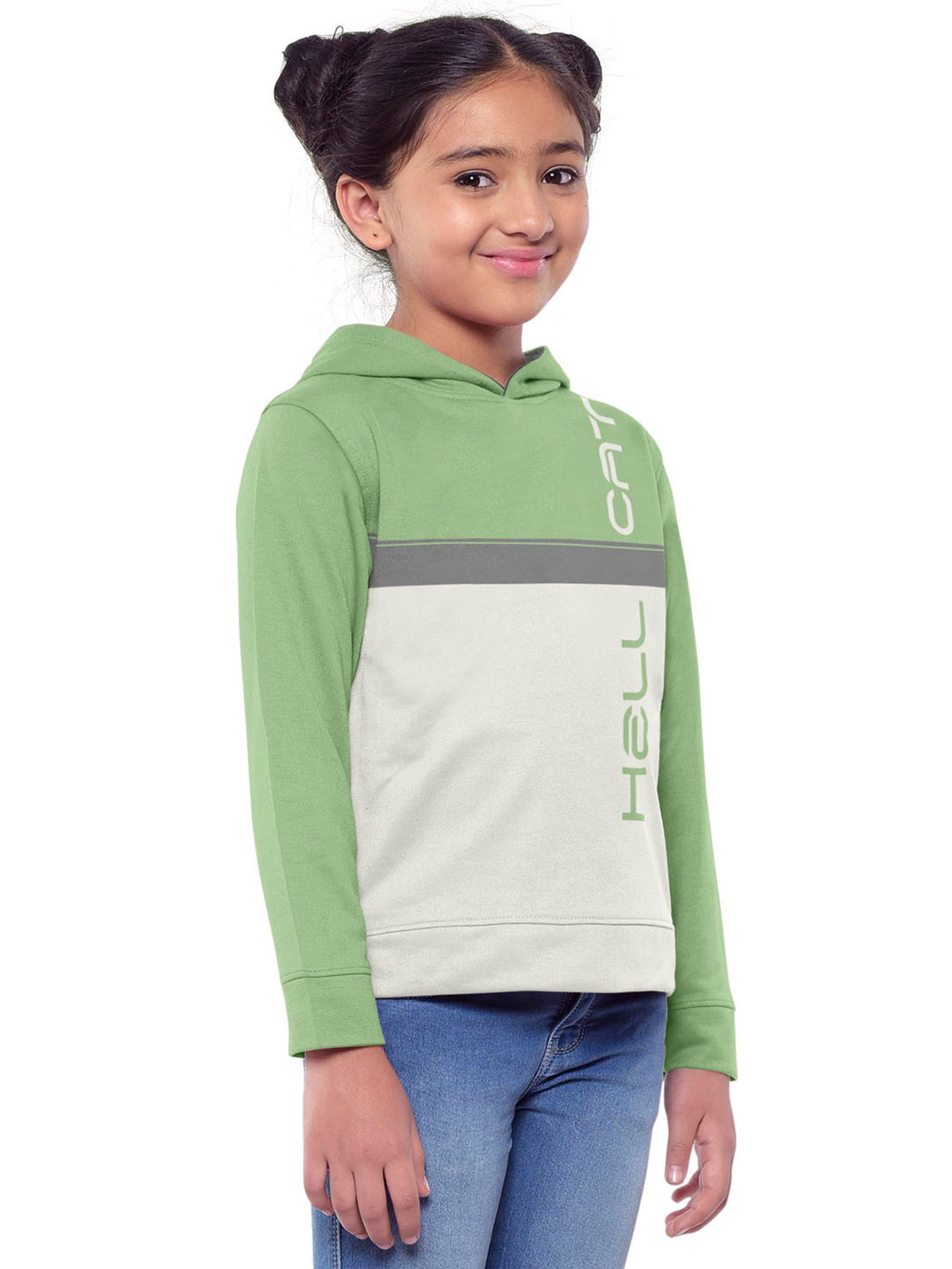 HELLCAT Green & Orange Printed Full Sleeves Sweatshirt(Pack Of 2)