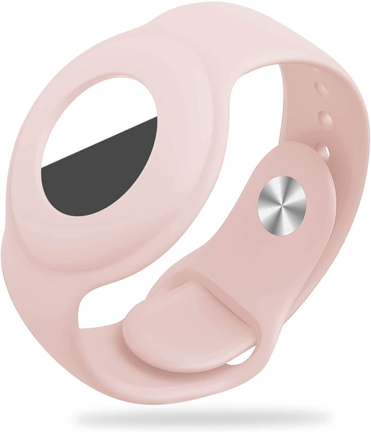 (2 Pack) Kids/Adults Anti-Lost Bracelet for AirTag, iZi Way Soft Silicone Wristband Watch Band Waterproof Protective Case Cover Holder for Apple Air Tag Tracker - Orange/Yellow