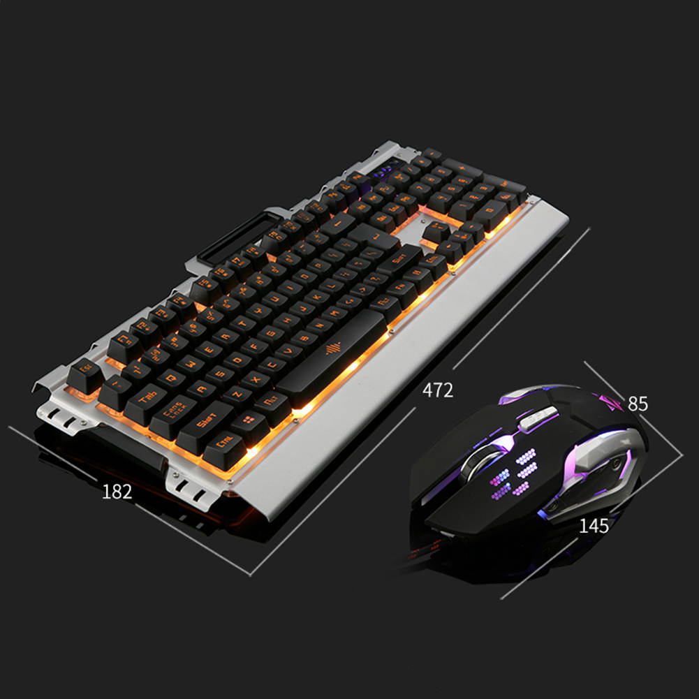 UrChoiceLtd&reg; 2017 New K-33 Wired LED Backlit Multimedia Ergonomic Usb Gaming Keyboard Metal Waterproof + Wired 1200DPI / 1600DPI / 2400DPI / 3200DPI Backlit Optical Usb Gaming Mouse Sets For Computer