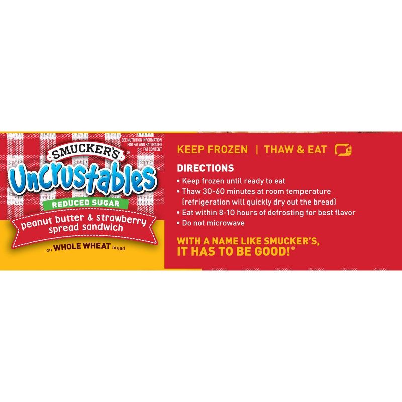 Smucker's Uncrustables Frozen Whole Wheat Peanut Butter & Strawberry Jam Sandwich - 8oz/4ct