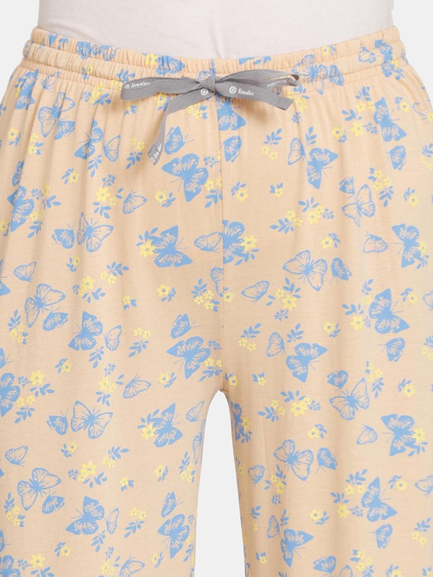 Rosaline by Zivame Peach Printed Pajamas