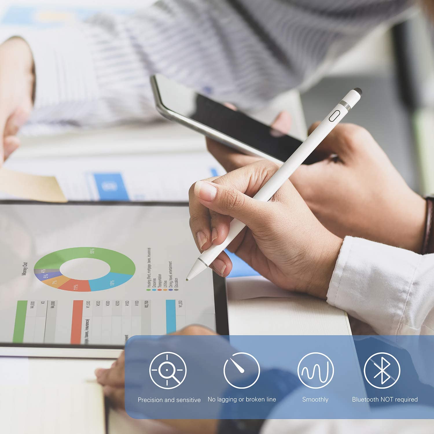 Bobora Stylus Pen, Active Capacitor Pen Touch Screen Touch Pen for Phone iPad IOS&Android for iPad/Pro 2018/2019/2020