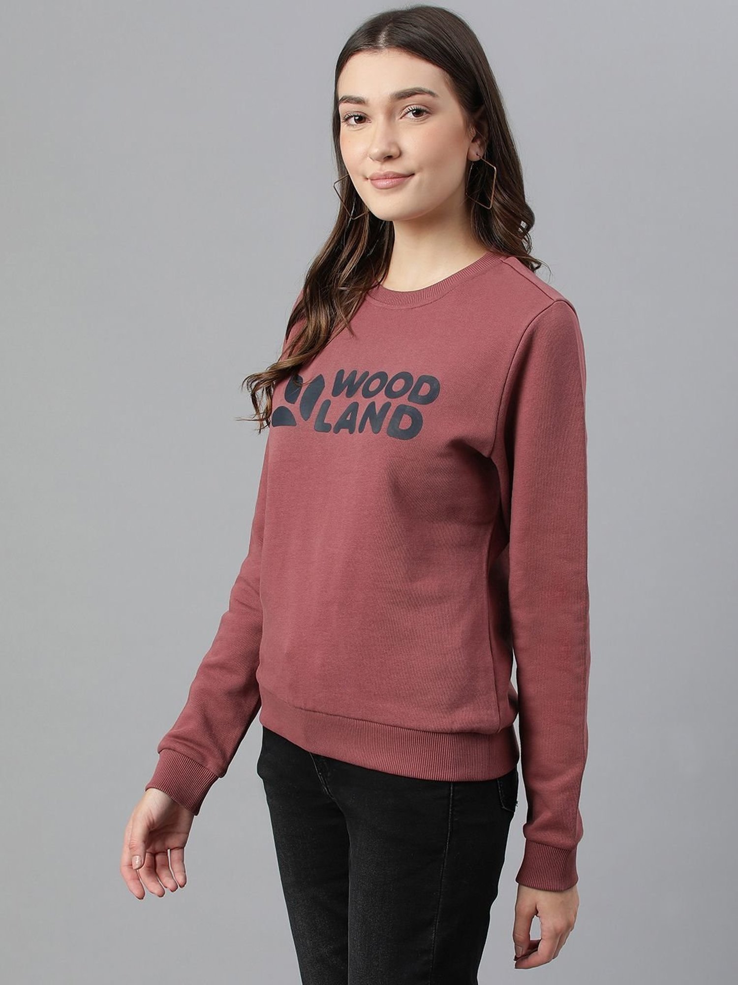Woodland Purple Cotton Printed Sweatshirt