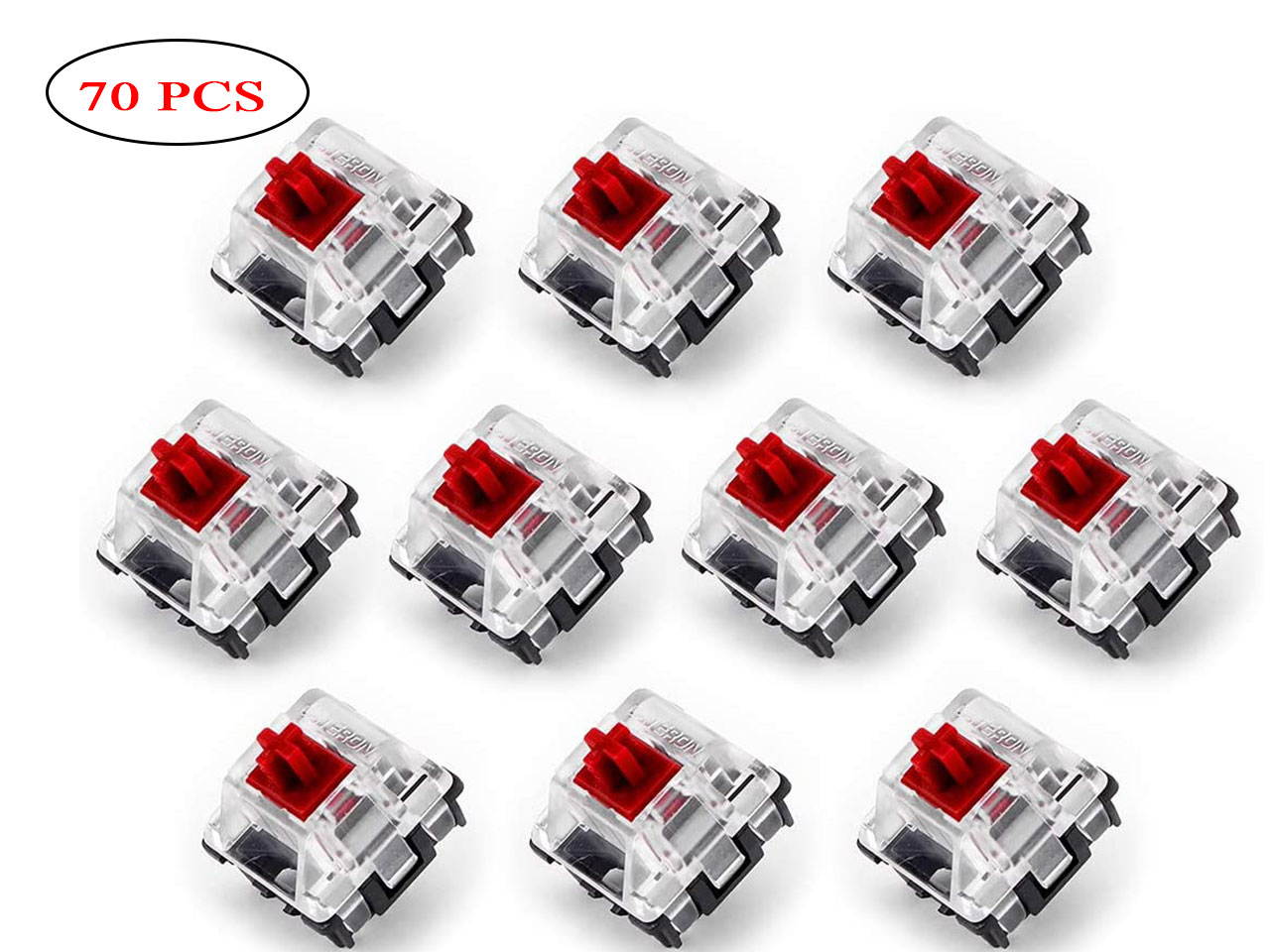 Gateron Optical Switch DIY Replaceable Switches for Mechanical Gaming Keyboard (70 PCS Silve Switches) (Multiple)