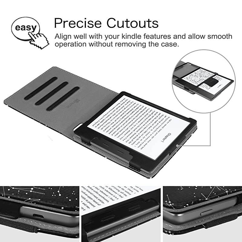 Flip Case for Kindle Oasis (10th and 9th Gen, 2019 & 2017 Release) - Multi Angle Hands Free Viewing Stand Cover (Auto Wake Sleep Function for 2017 Version Only, Not for 2019 Version), Black
