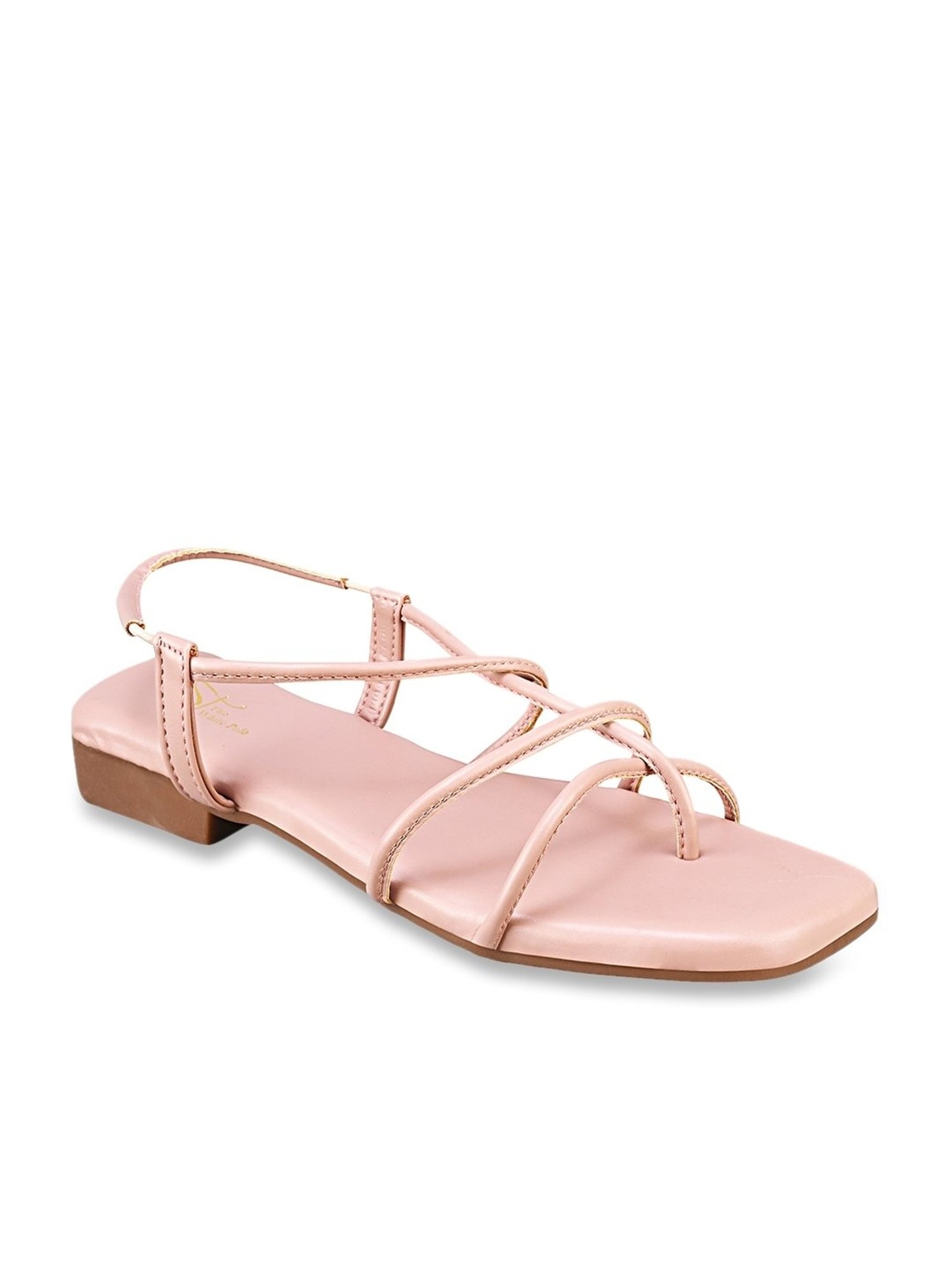 The White Pole Women's Pink Sling Back Sandals