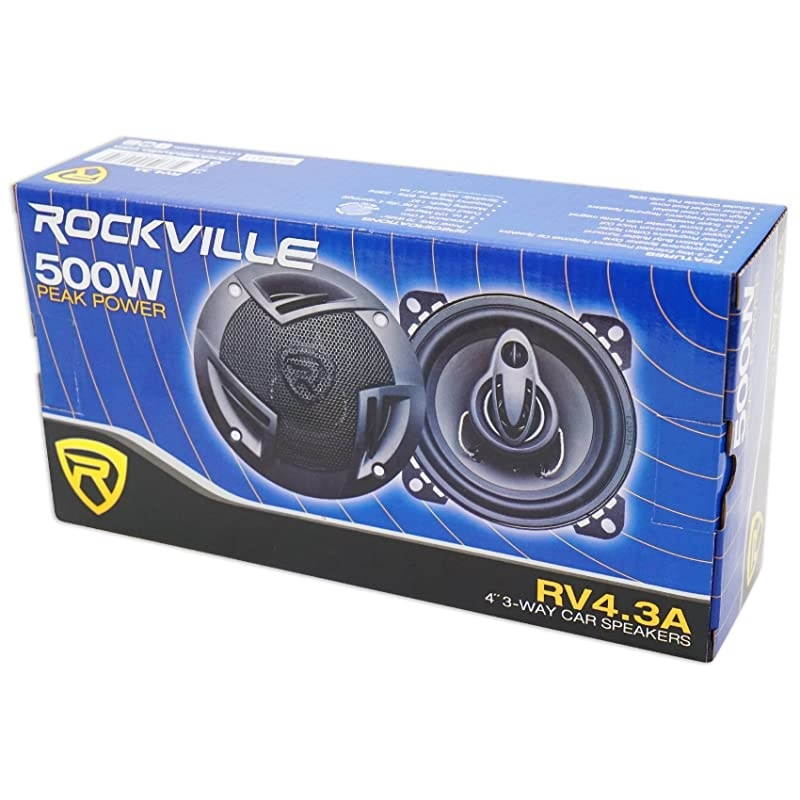 Pair  RV43A 4 3Way Car Speakers 500 Watts 70w RMS CEA Rated Total