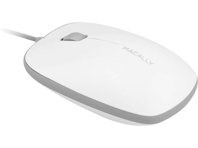 macally BUMPER MOUSE White Wired Optical Mouse