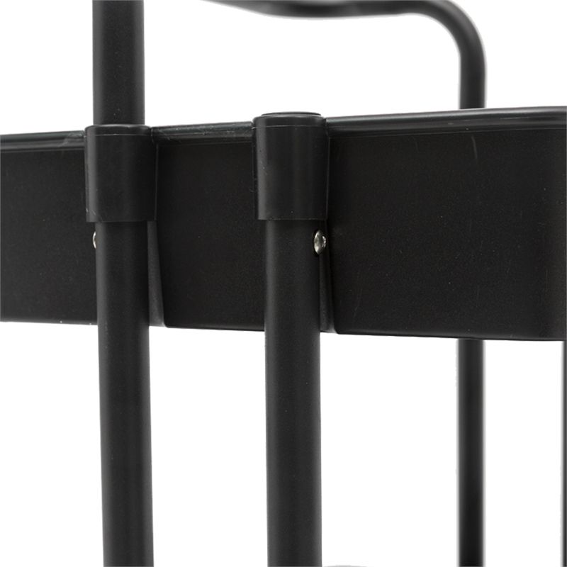 Pemberly Row 3 Tier Rolling Utility Cart with Storage in Black