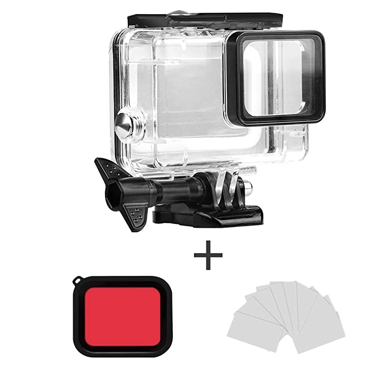 Waterproof Housing Shell for GoPro HERO7/2018/6/5 Black Diving Protective Housing Case 45m with Red Filter, Bracket Accessories for Go Pro Hero7/2018/6/5 Action Camera