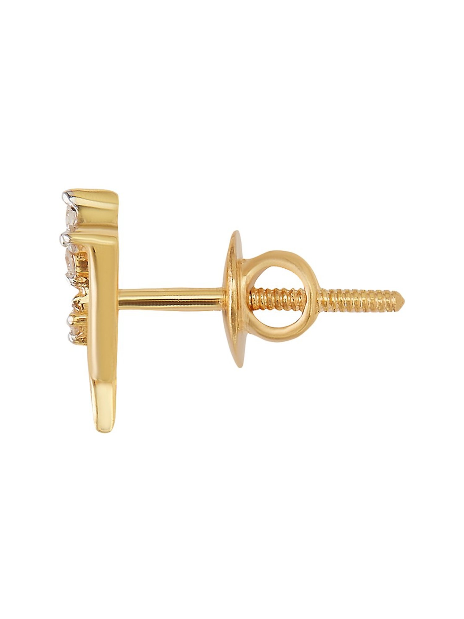 Waman Hari Pethe Jewellers 18k Gold & Diamond Earrings