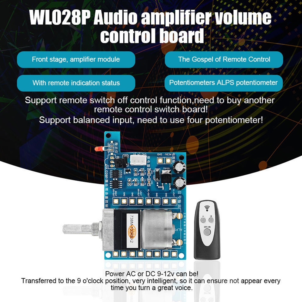 Volume Control Board With Indicator Light Infrared Remote Control Potentiometer