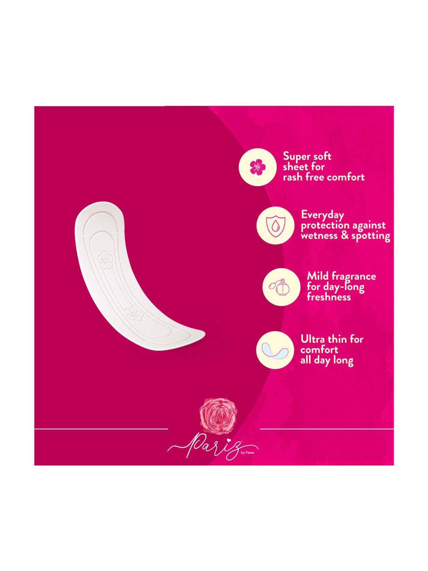 Paree Prima Ultra-Thin Pantyliners for Women - 25 Pcs