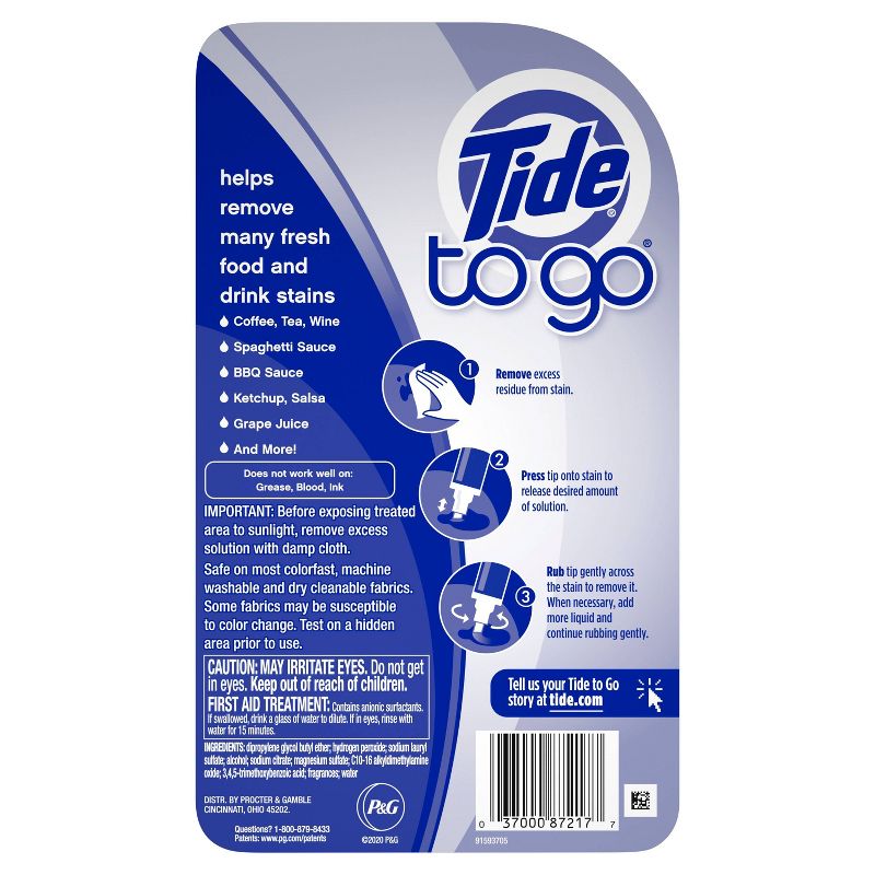 Tide To Go Instant Liquid Stain Remover - 5ct