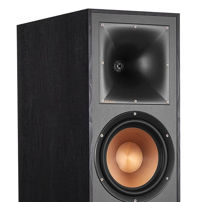 Reference R 820F Floorstanding Speaker for Home Theater Systems with 8 Dual Woofers Tower Speakers with Bass Reflex via Rear Firing Tractrix Ports in Black