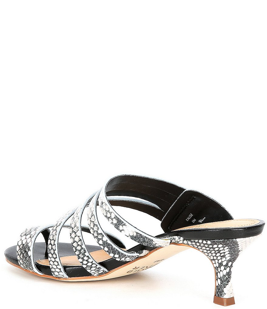 Donald Pliner Kalise Snake Print Leather Toe Ring Slide Dress Sandals