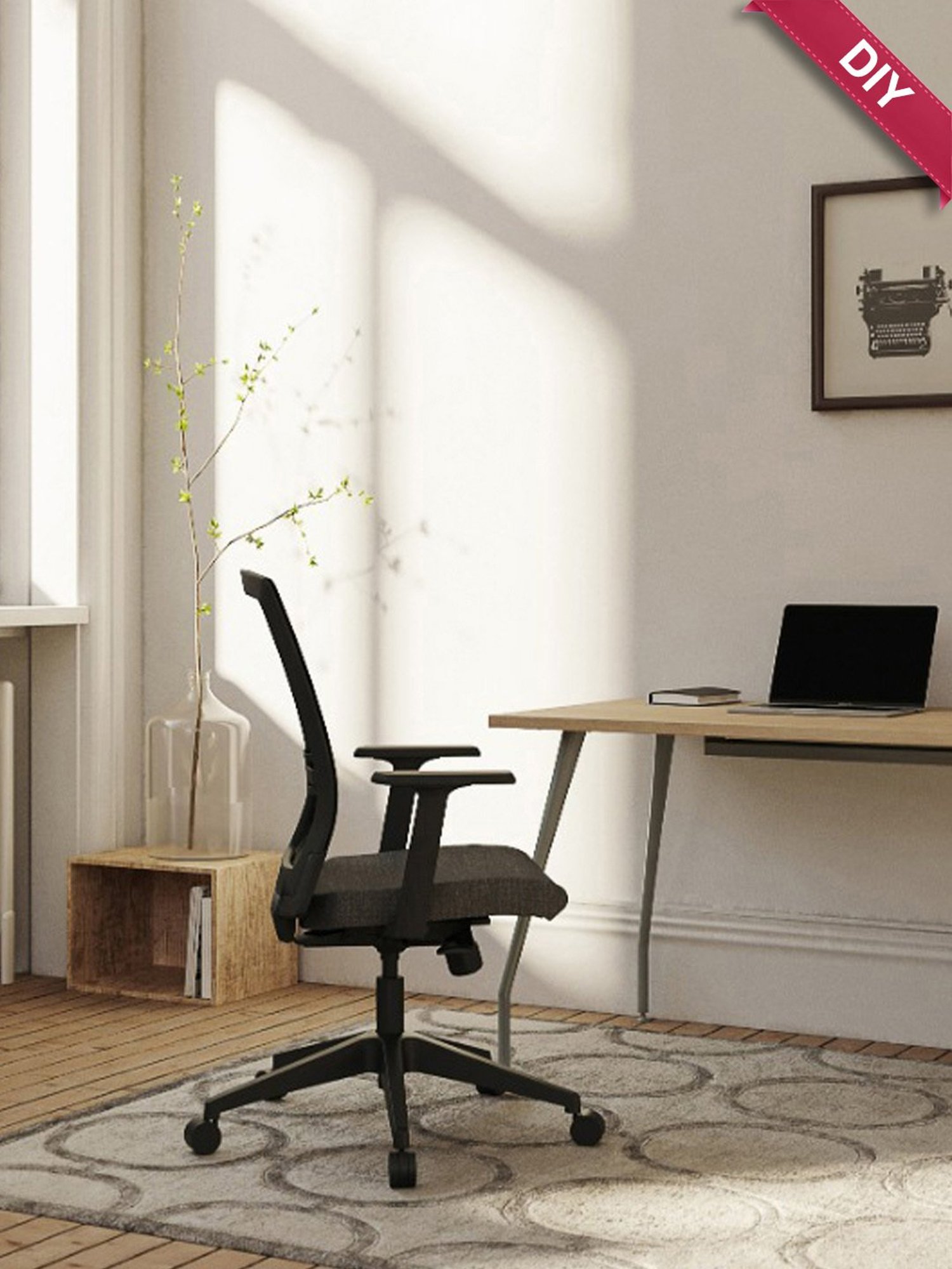 HNI India RATEO Engineered Wood Ergonomic Executive Office & Study Desk (900MM)