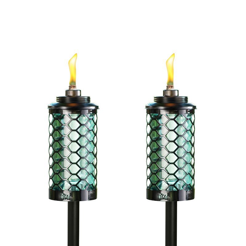 65" 2pk Honeycomb Glass Torch Blue - TIKI