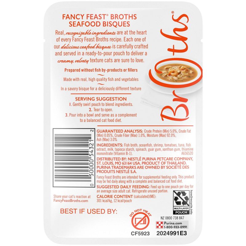 Fancy Feast Broths Seafood Bisque with Shrimp Wet Cat Food - 1.55oz
