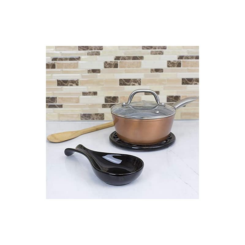 Spoon Rest, 10.50" x 4.37" x 1.50", Black