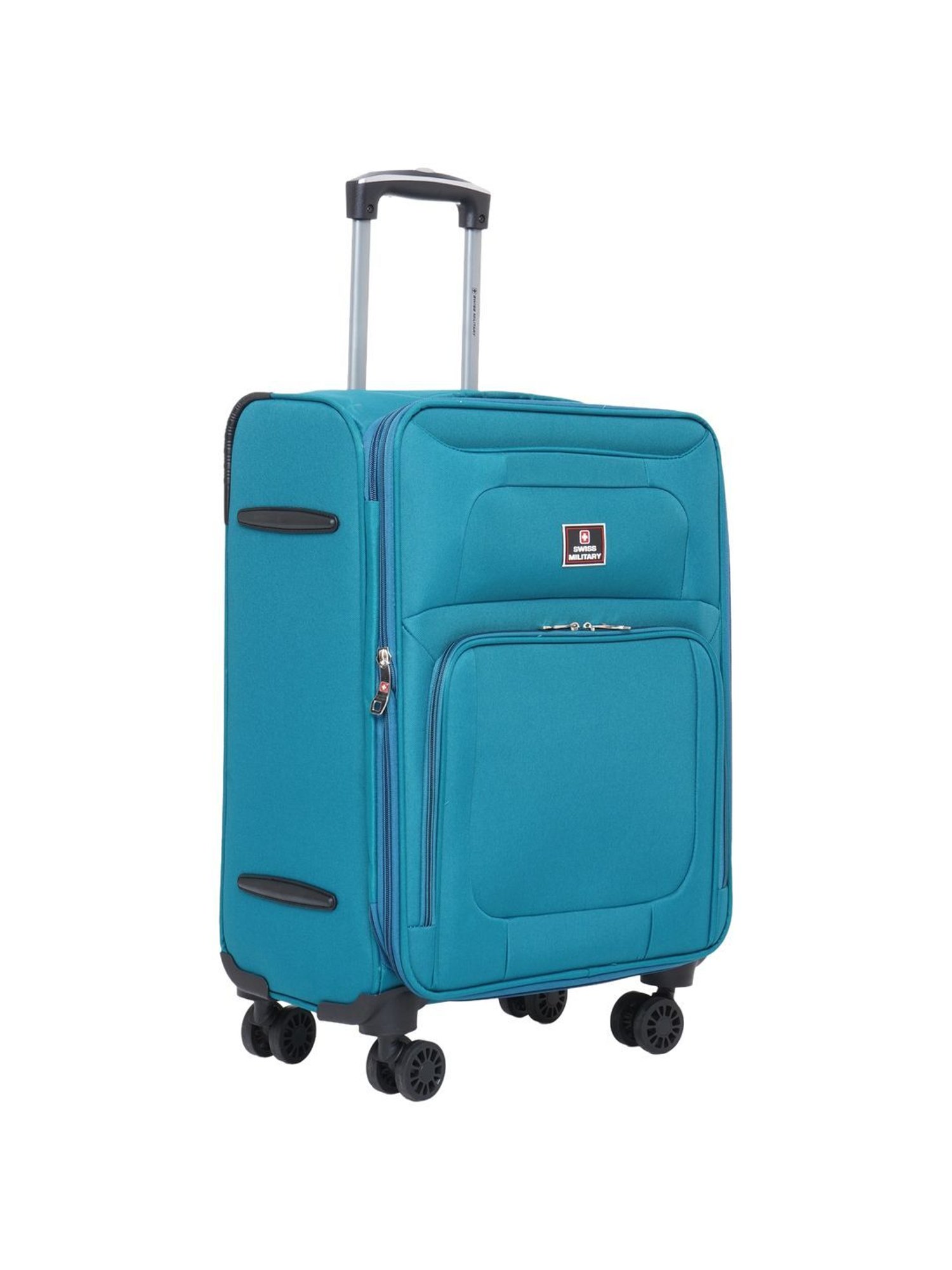Swiss Military Teal 8 Wheels Small Carry-On Luggage