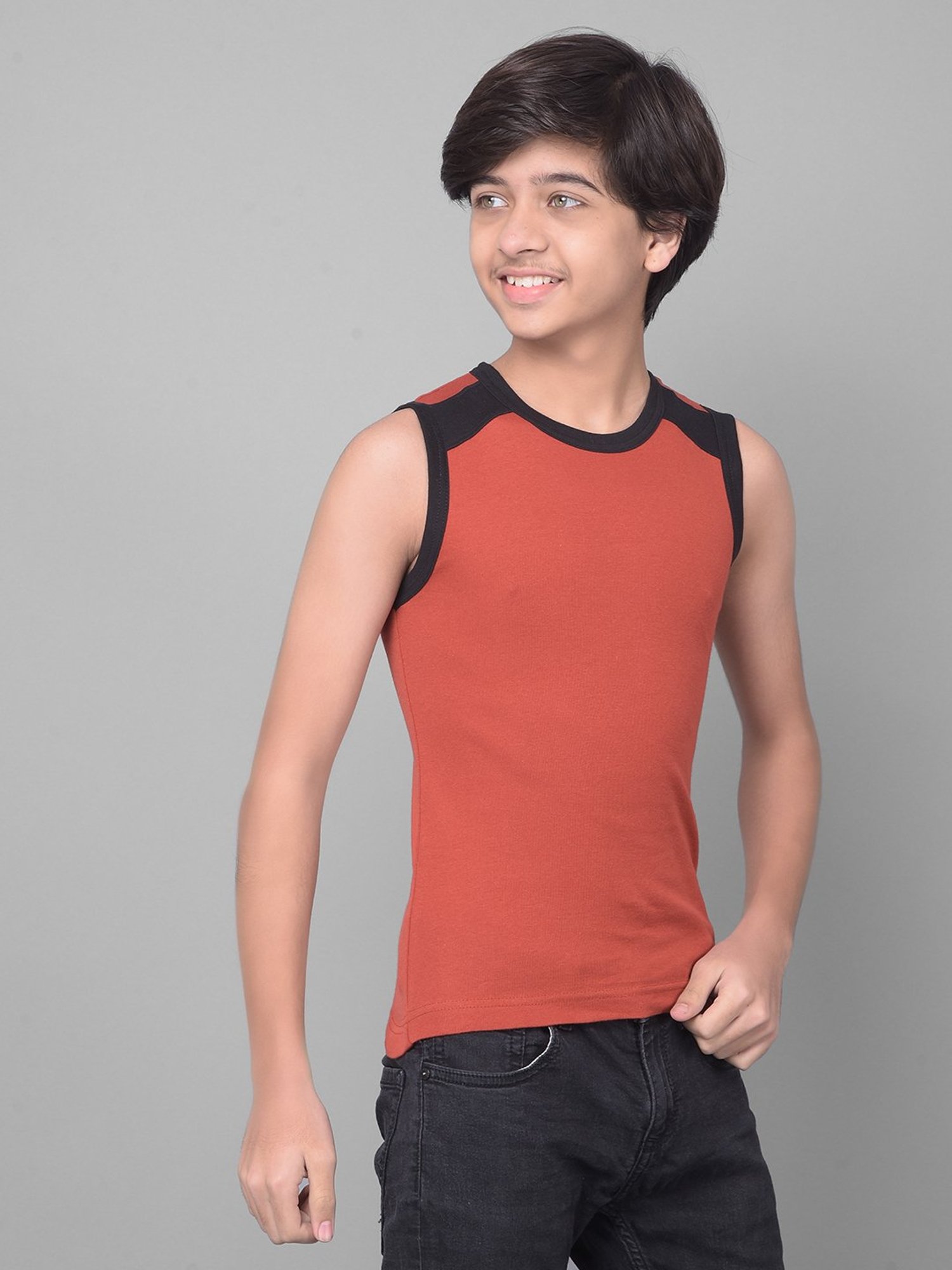 Dollar Bigboss Boys Multicolor Solid Gym Vest (Pack Of 3)