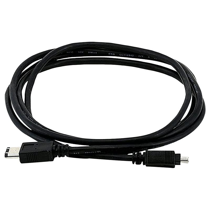 6Feet IEEE1394 FireWire iLink DV Cable 6P4P MM Black 102665