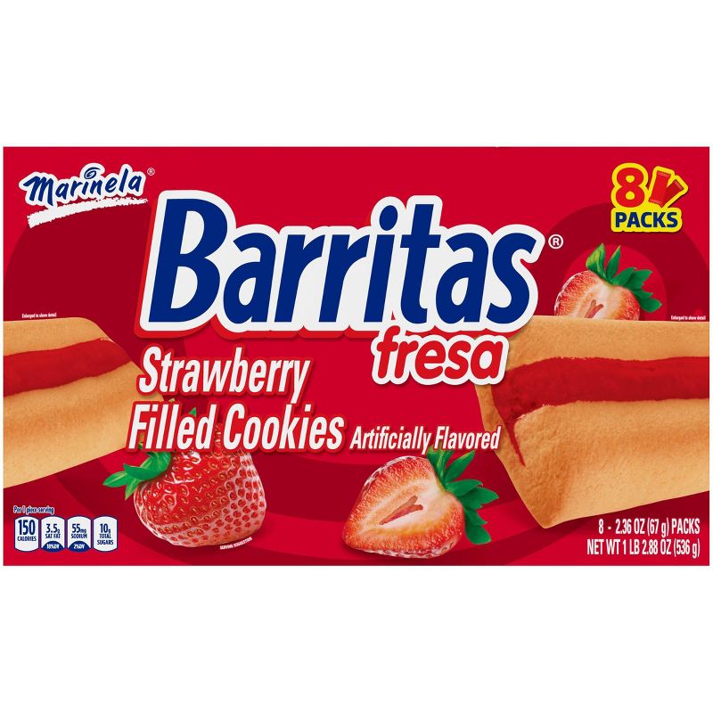 Marinela Barritas Strawberry Cookies - 4ct/18.7oz