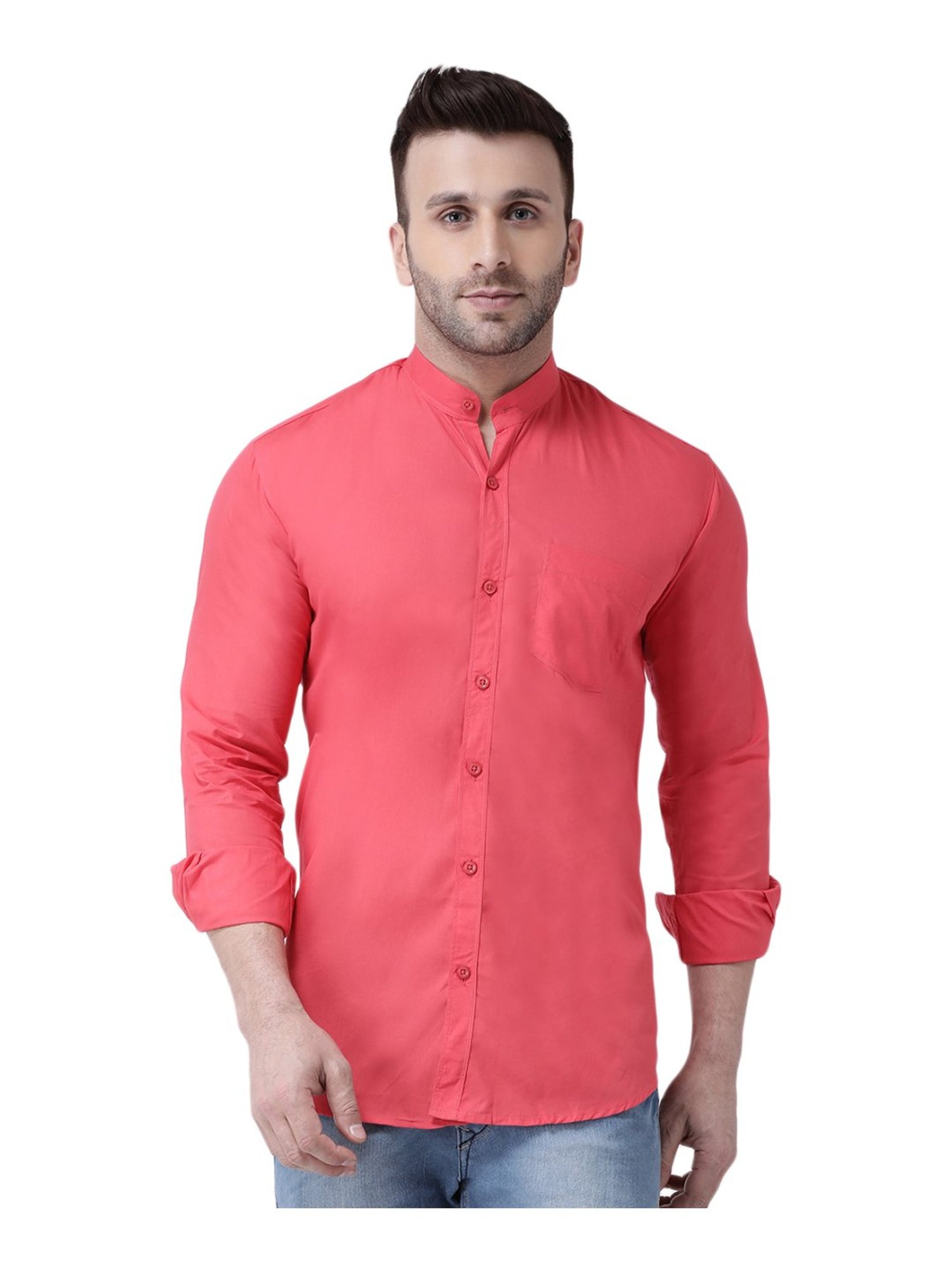 Hang Up Red Cotton Slim Fit Shirt