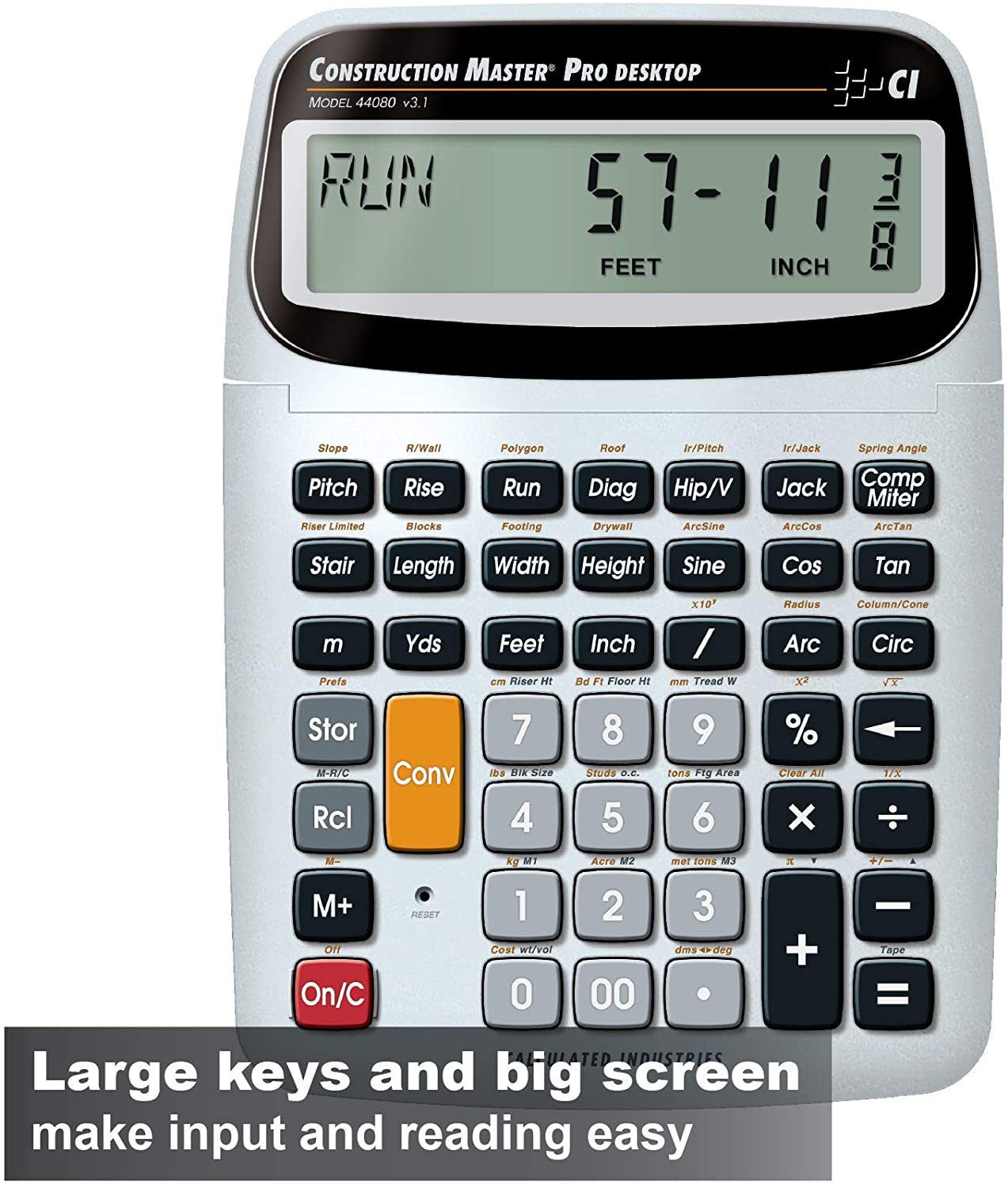 Desktop Construction Calculator CALCULATED INDUSTRIES 44080