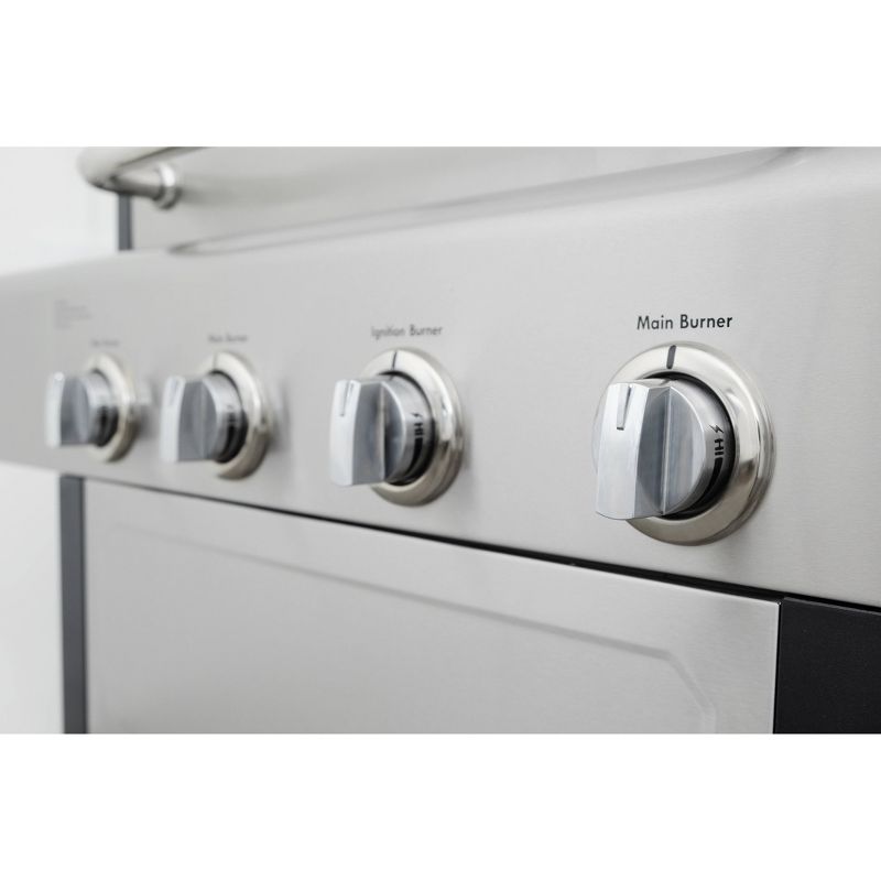 Kenmore 4-Burner Open Cart Grill with Side Burner 40406SOL-SE Stainless Steel/Black