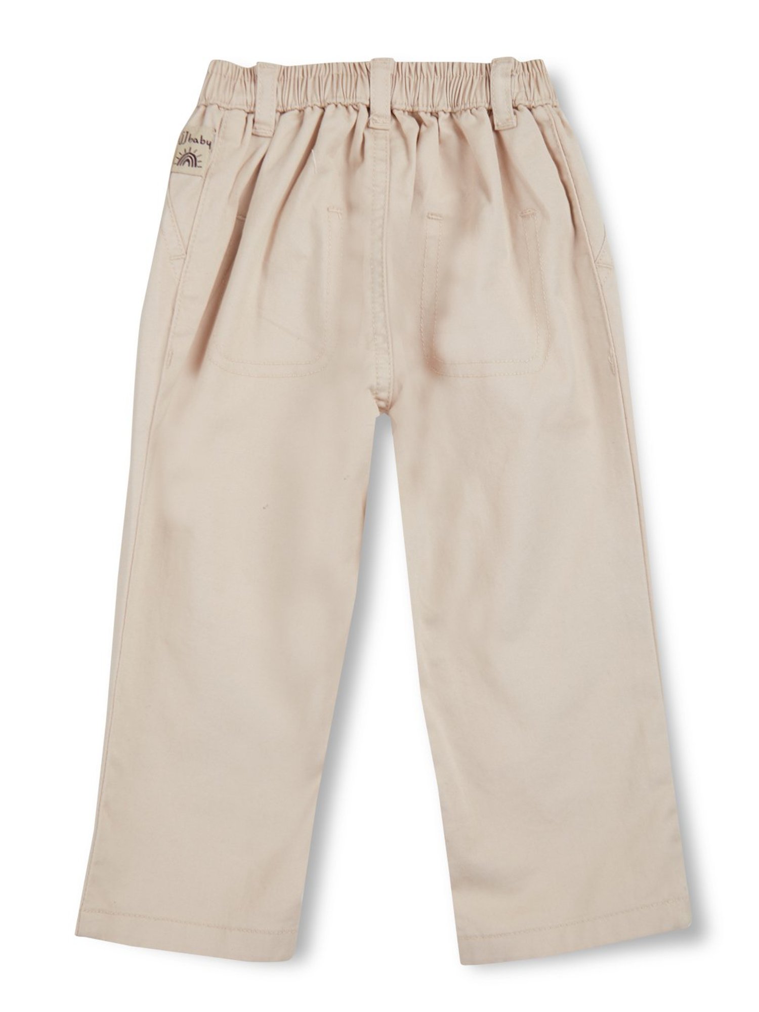 GJ baby Beige Solid Trousers